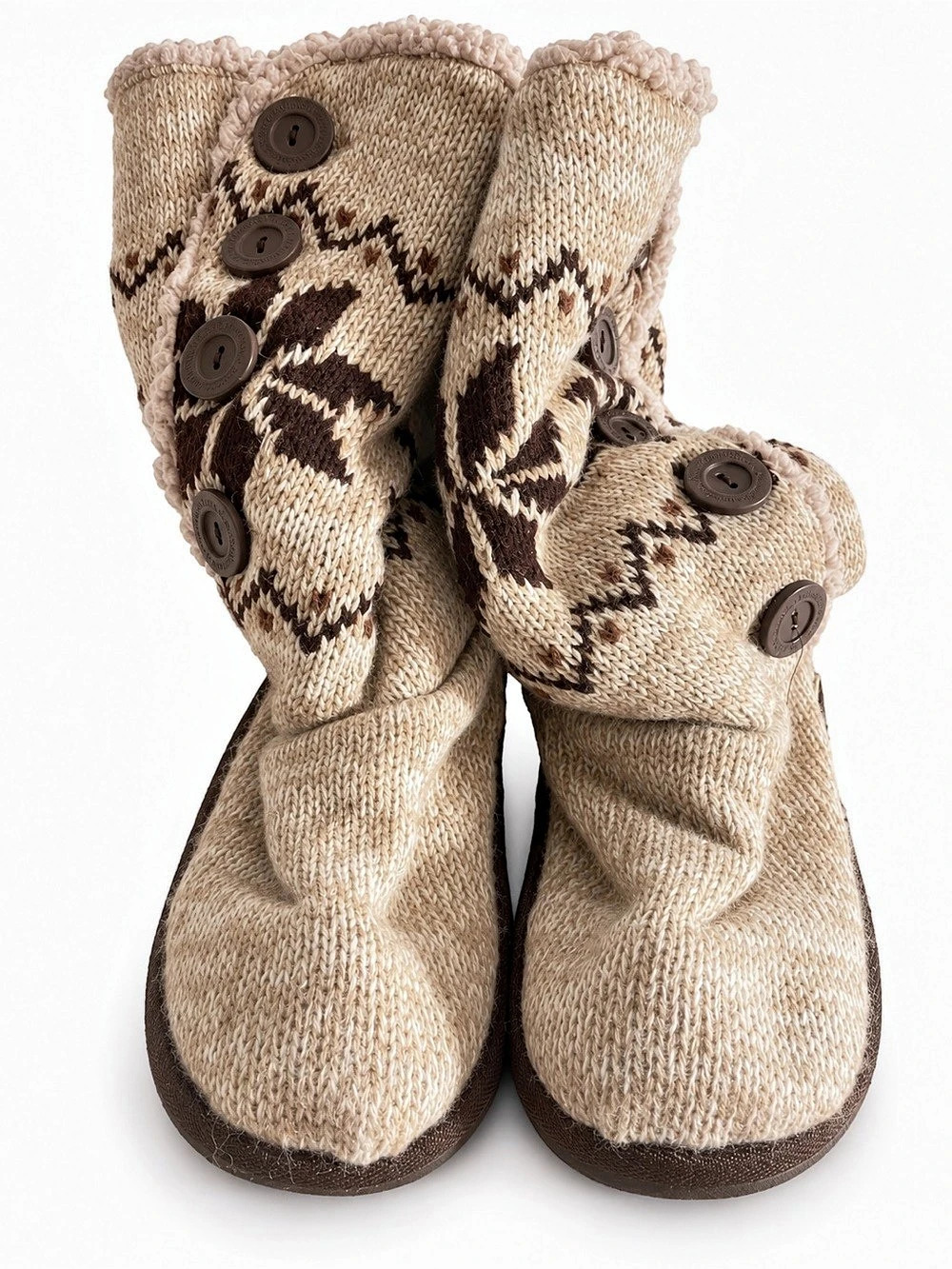 La Mode Knit Button Winter Boots US 10 Like New